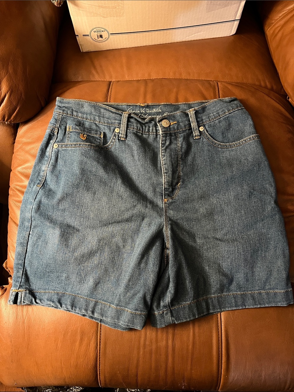 Gloria Vanderbilt Blue Denim High-Rise Jean Shorts
